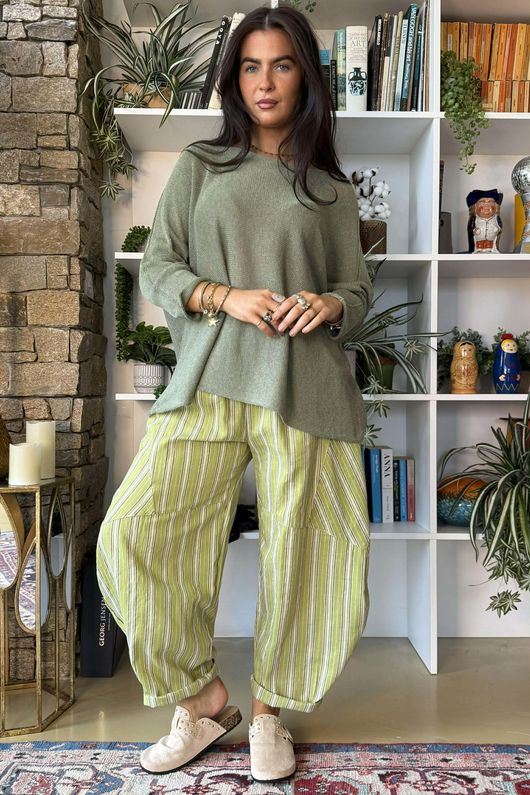 Conrad Slouch Cotton Knit Khaki